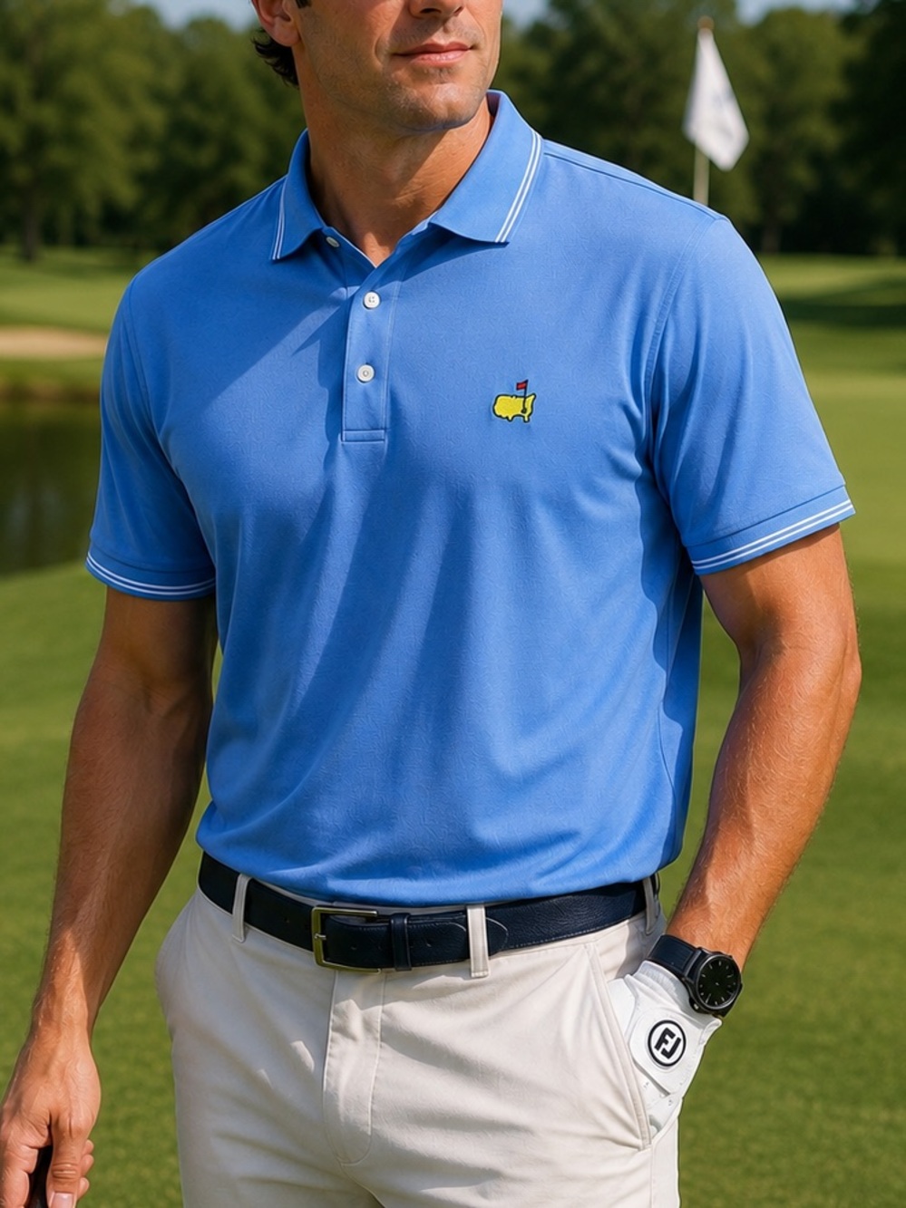 Masters Performance Augusta National Golf Polo Shirt Men’s XL Blue Masters Logo
